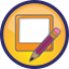 CW Write icon of a pencil and screen.