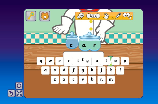 keyboard overlaps the screen in spelling game