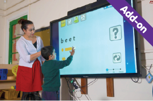 Child and teacher using the phonics lessons