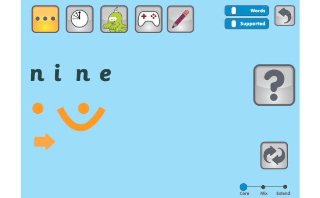 The Phonics Lessons: Sound buttons and picture support for the split digraphs.