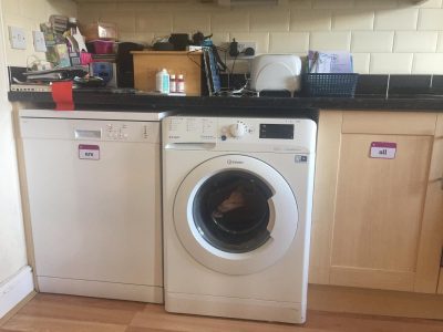 tricky words stuck to washing machine