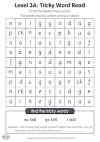 Level 3A - Tricky Word Read
