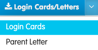 Login Cards button dropdown