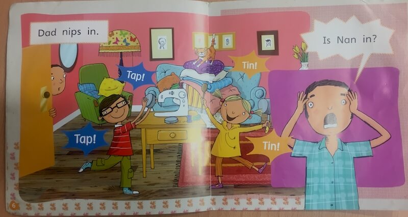 'Is Nan In?' a decodable book from Phonics Bug by Pearson