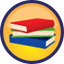Sentence icon of a stack of books.