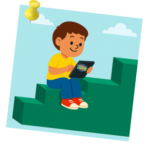 child using an ipad playing Phonics Hero
