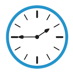 light blue wall clock