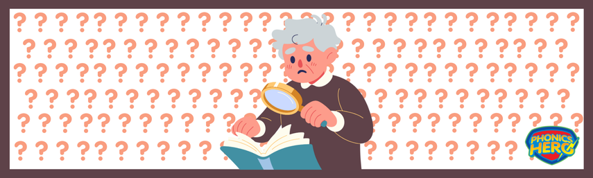 an older student reading a book with a magnifying glass