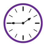 purple wall clock