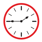 red wall clock