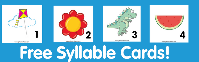 Free 1-4 Syllable Picture and Number Cards