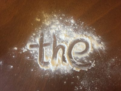 Phonics activities with flour